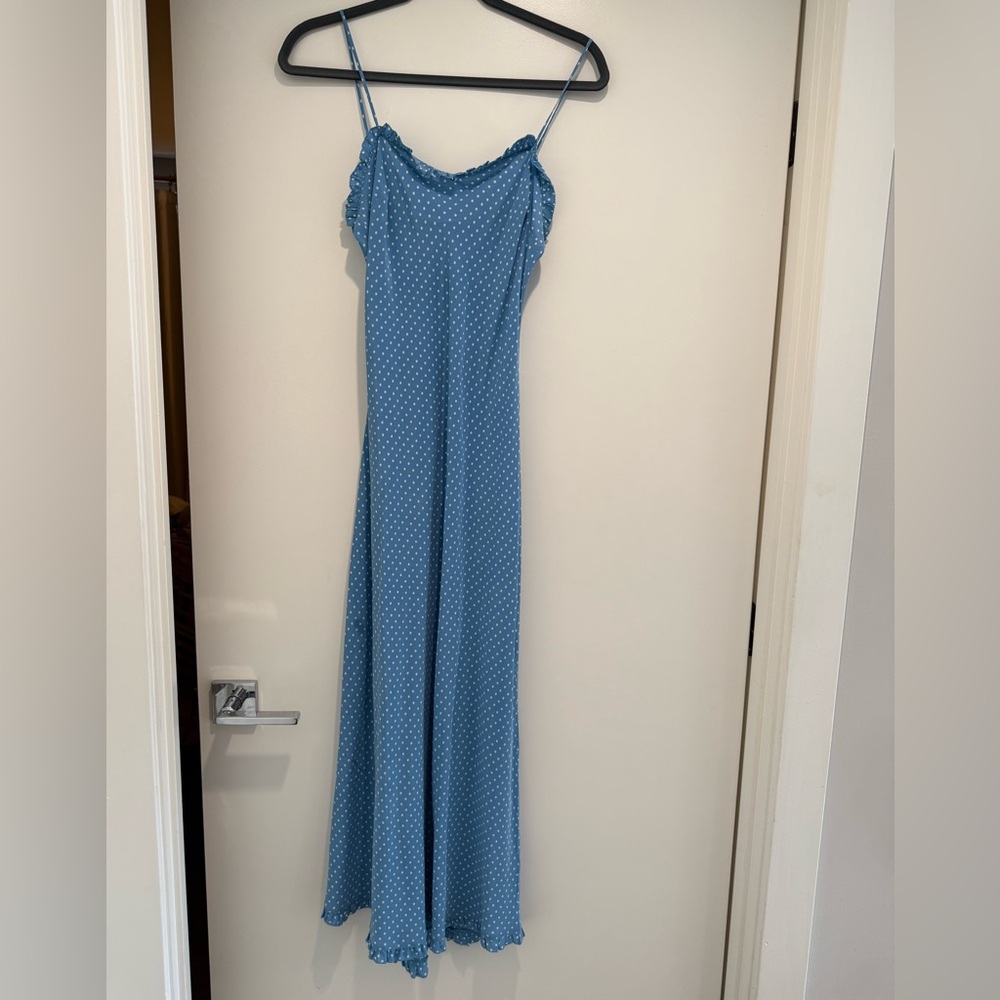 Doen Blue Polka Dot Maxi Dress